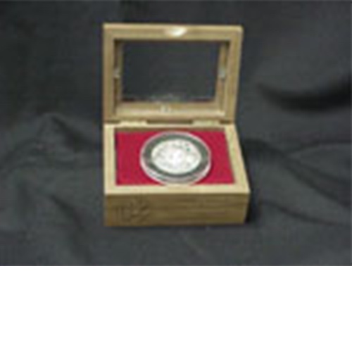 silver coin in box