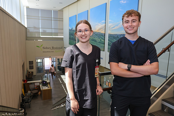 UNK students Alexys Hurt and Brodie Mitchell