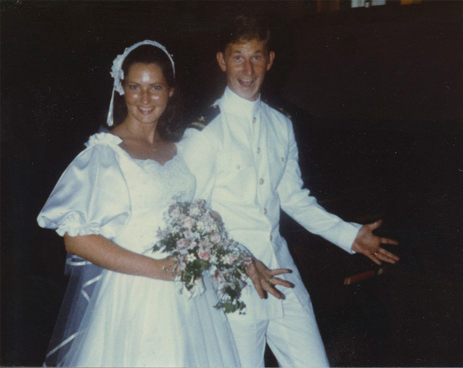 Lynda and Ted on their wedding day