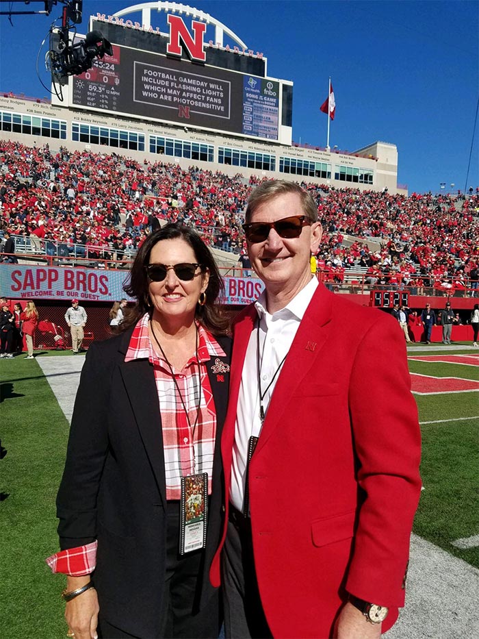 Lynda and Ted Carter at a Husker football game