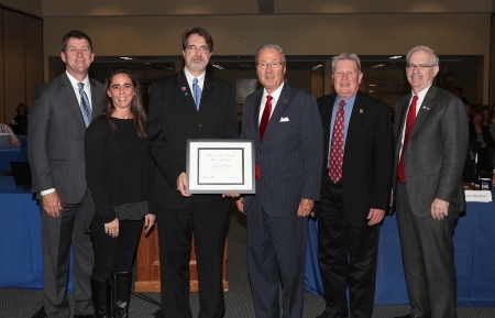 President Bounds; Karen Burbach, supervisor; John Keenan, recipient; Regent Daub; Robert Bartee, Vice Chancellor for External Relations; Chancellor Gold.