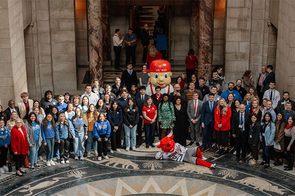 NU supporters in the Nebraska State Capitol's Rotunda