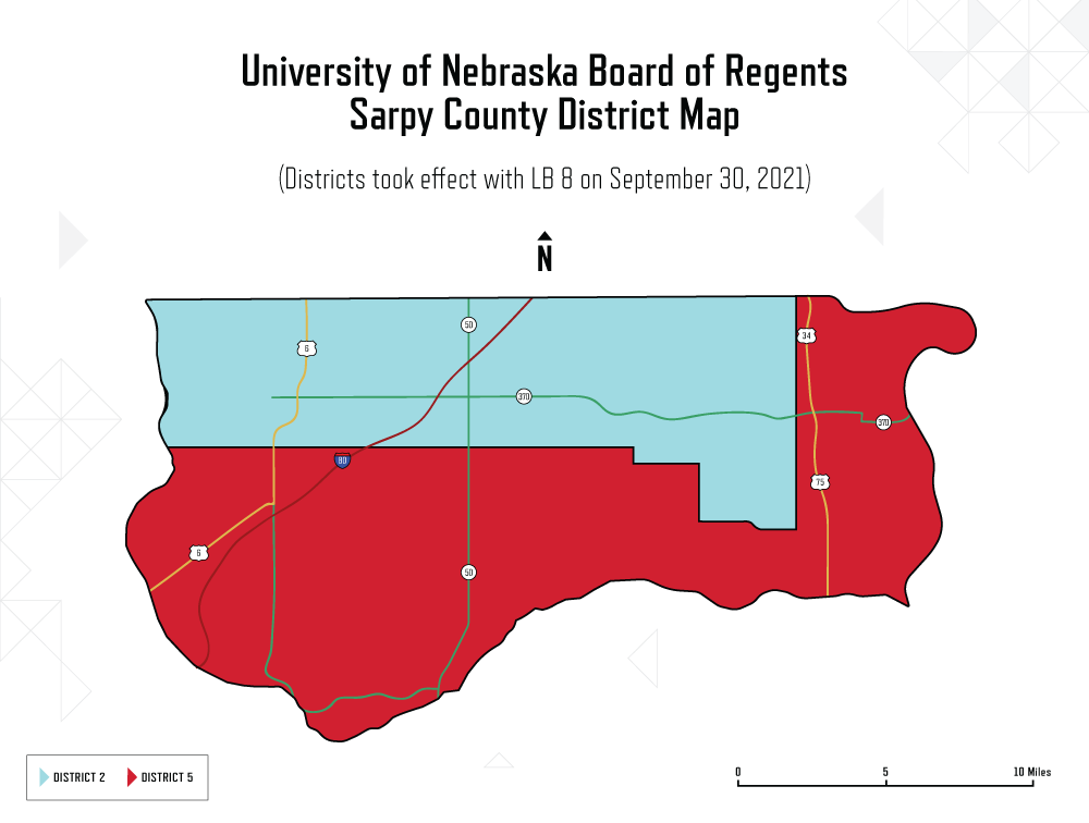 Board of Regents Districts in Sarpy County