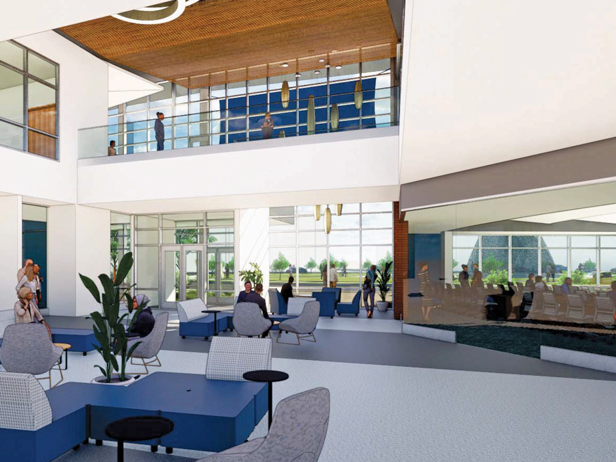 regional engagement center indoor rendering mockup