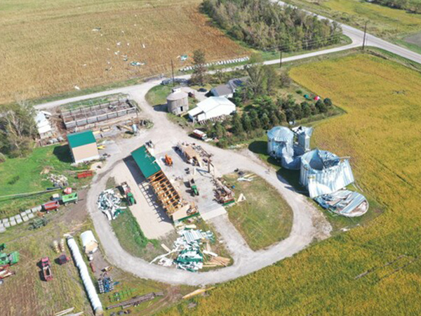 property damage to silos from storm