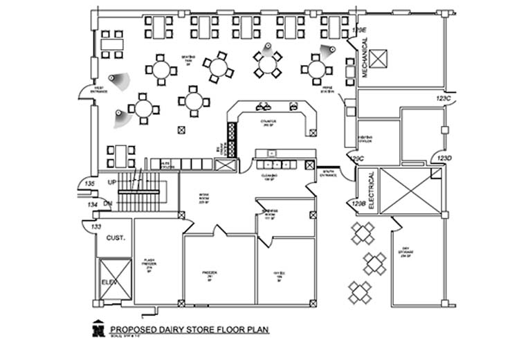 UNL Dairy Store floor plan