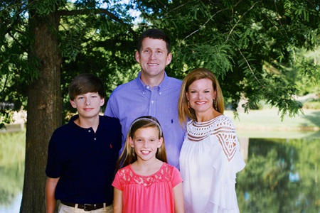 The Bounds family, June 2014. From left to right, back row: Will Bounds, Dr. Hank Bounds and Susie Bounds. Front: Caroline Bounds.