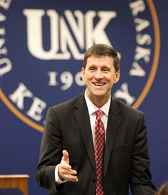 Hank Bounds at UNK as a presidential finalist, December 2014 