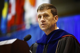 President Bounds at the UNK commencement, May 2015