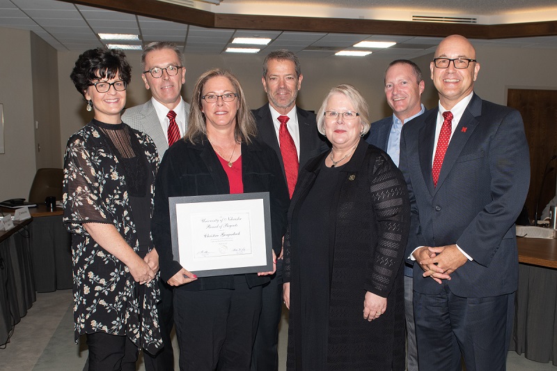 Christine Gengenbach receiving her KUDOS Award