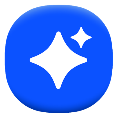 Zoom AI Companion icon with white sparkle symbols on a blue rounded-square background